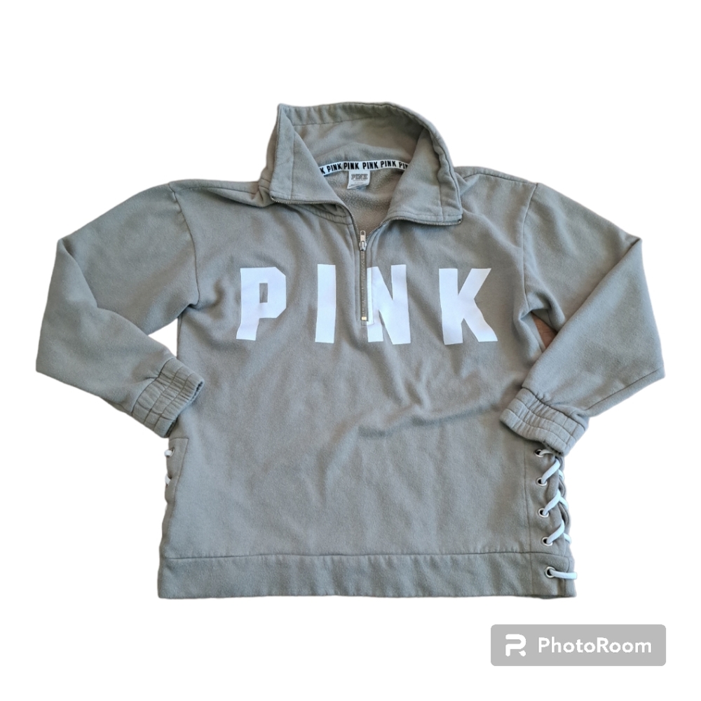 Pink Victoria'sSecret 1/4 Zip Pullover Sweatshirt Size M